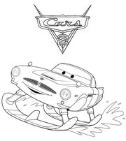 coloriage cars 2 finn mc missile en hydroglisseur